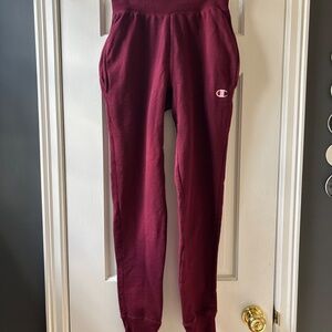 Champion XS Reverse Weave Maroon Joggers